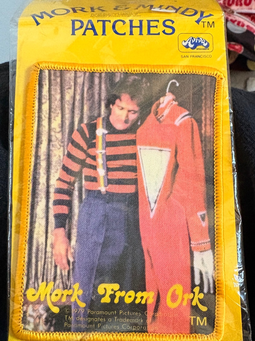 Vintage 1979 Yellow Red Blue Mork From Ork Patch Pack